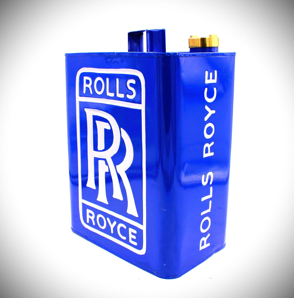 Rolls Royce Vintage-Style Rectangular Fuel Can – Hand-Painted