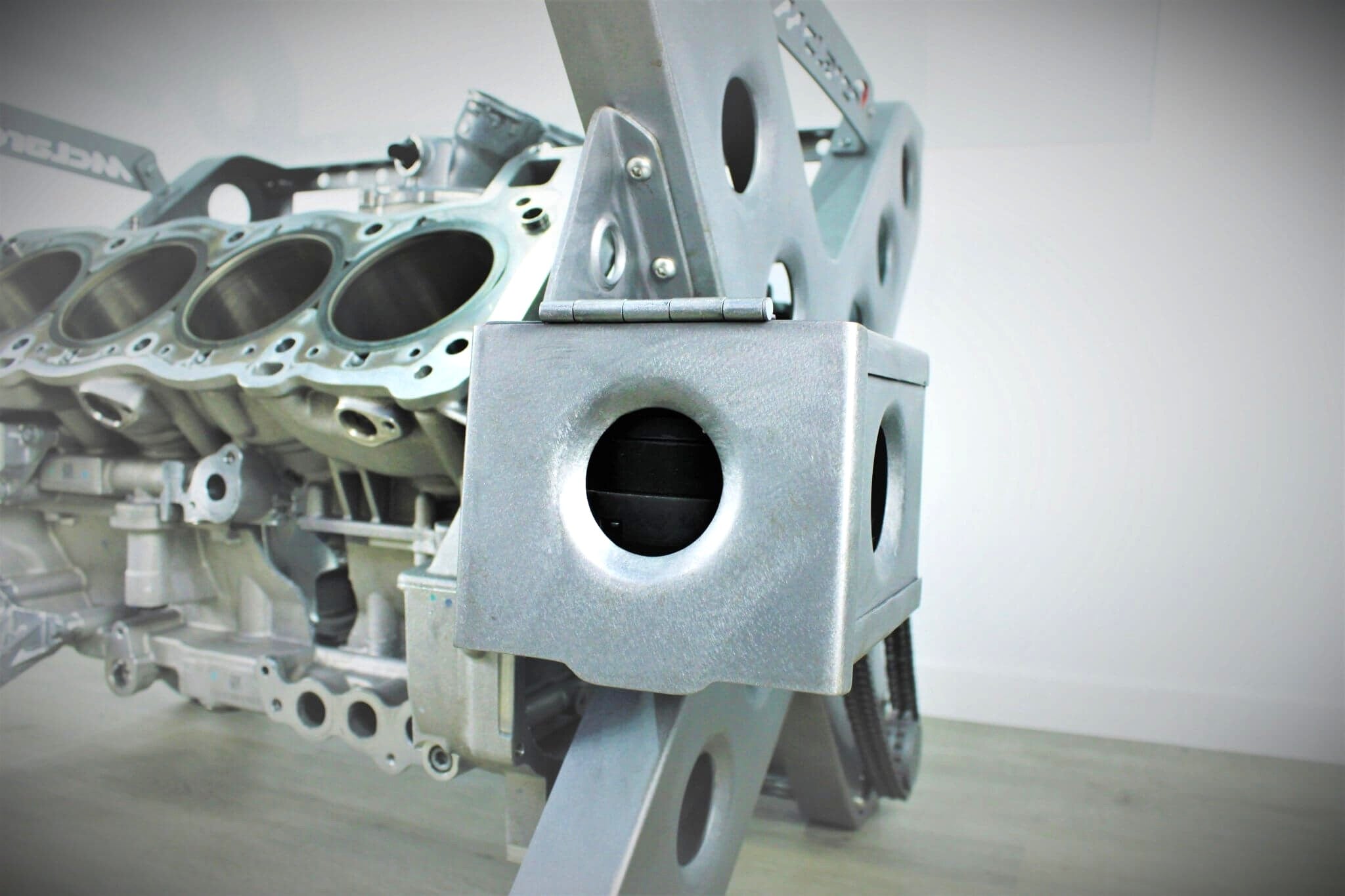 Rotating Engine Block Coffee Table - X Frame Customizable Man Cave Furniture - Ben's Auto Decor