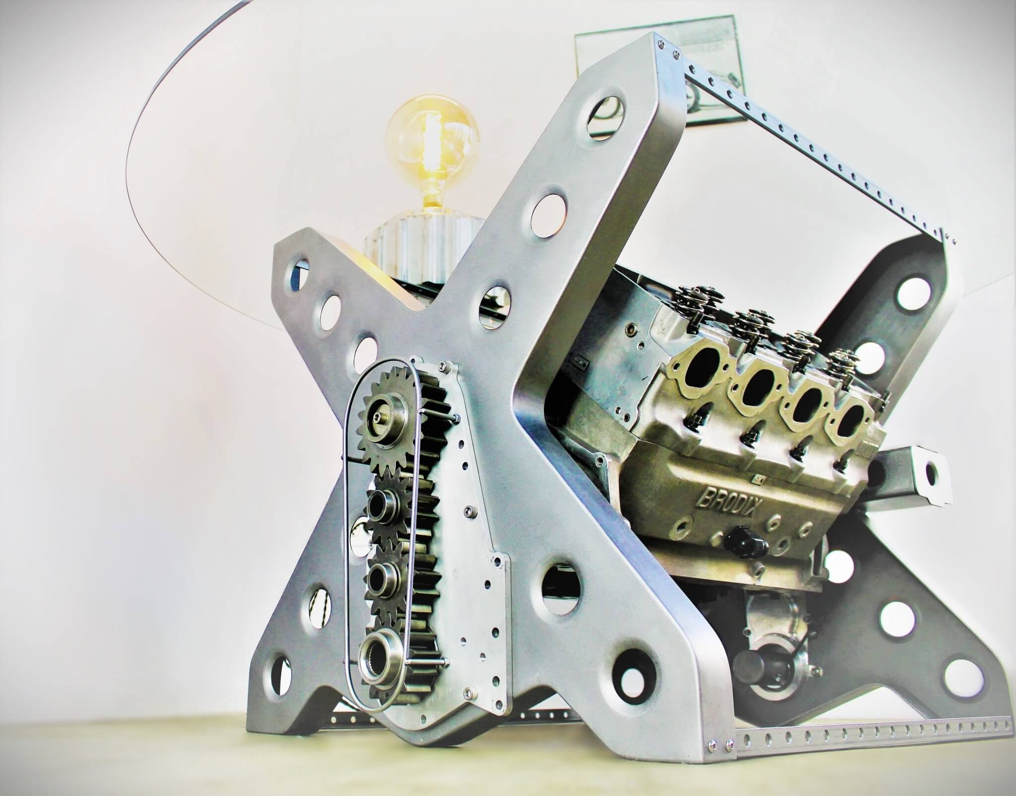 Rotating Engine Dining Table - Unique Furniture for Race Car Fans and Auto Enthusiasts - Ben's Auto Decor