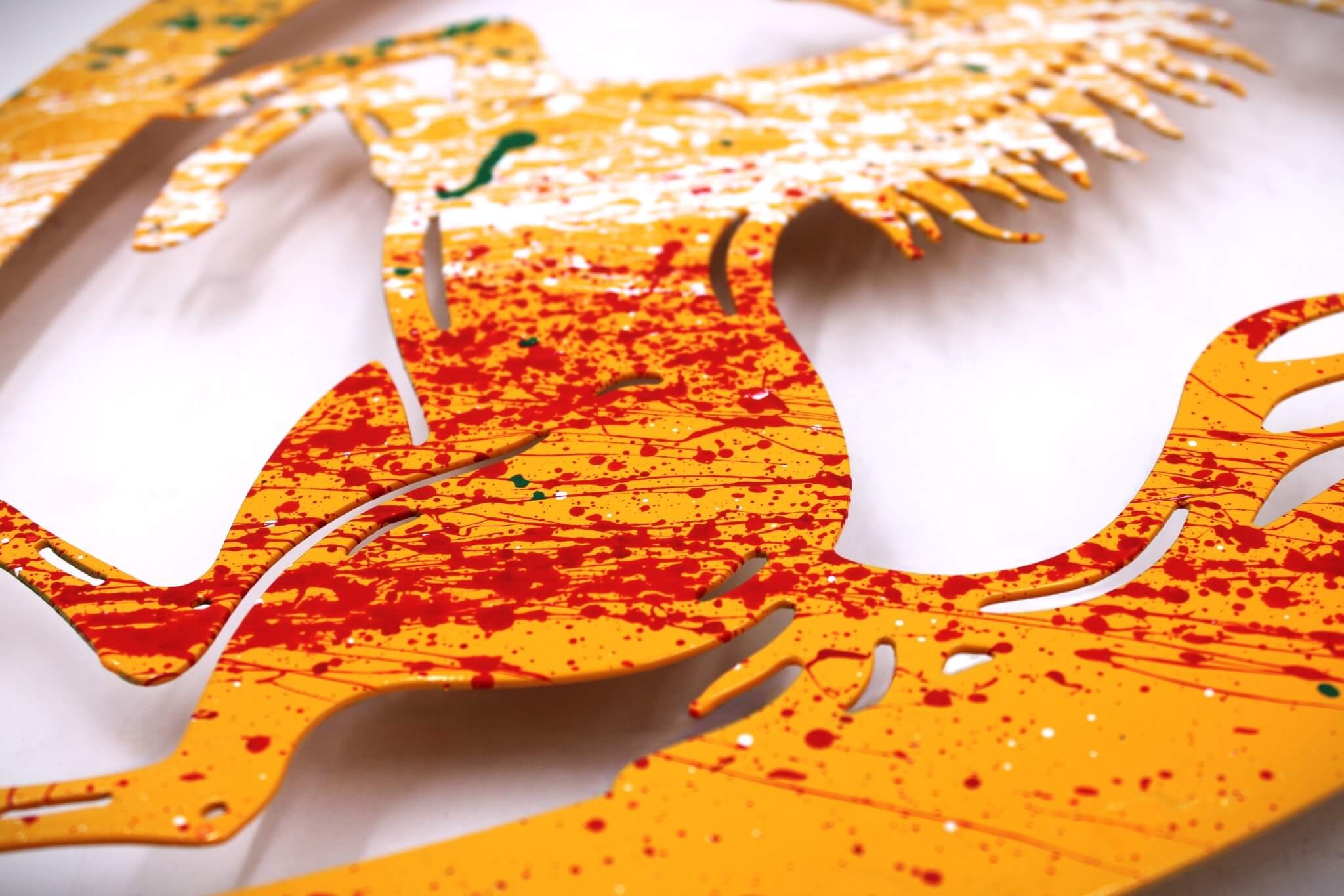 Signed Ferrari Prancing Horse Logo Metal Wall Art - Hand - Painted, Ready to Hang, Unique Decor for Car Guys and Man Caves - Ben's Auto Decor