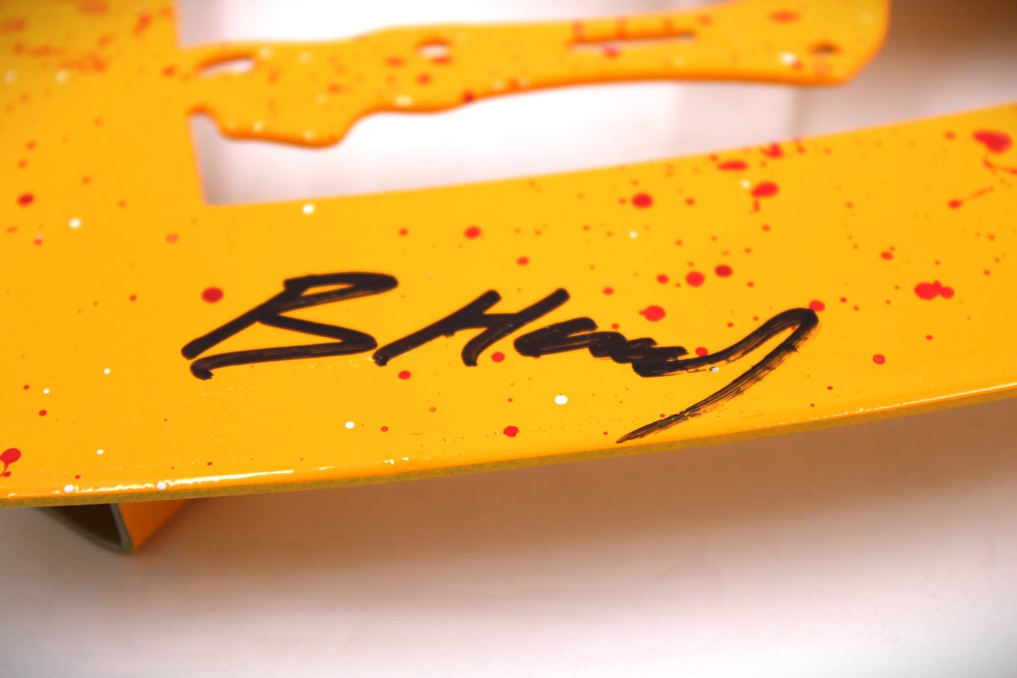 Signed Ferrari Prancing Horse Logo Metal Wall Art - Hand - Painted, Ready to Hang, Unique Decor for Car Guys and Man Caves - Ben's Auto Decor