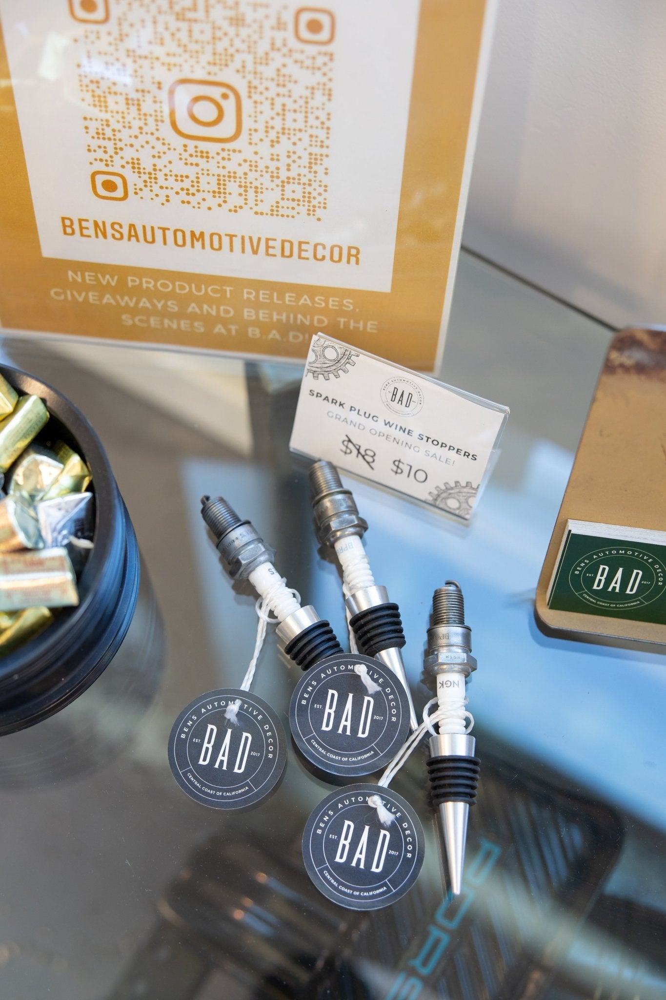 Spark Plug Bottle Stopper - Custom Wine Stoppers, Gift for Auto Enthusiasts, Unique Barware - Ben's Auto Decor