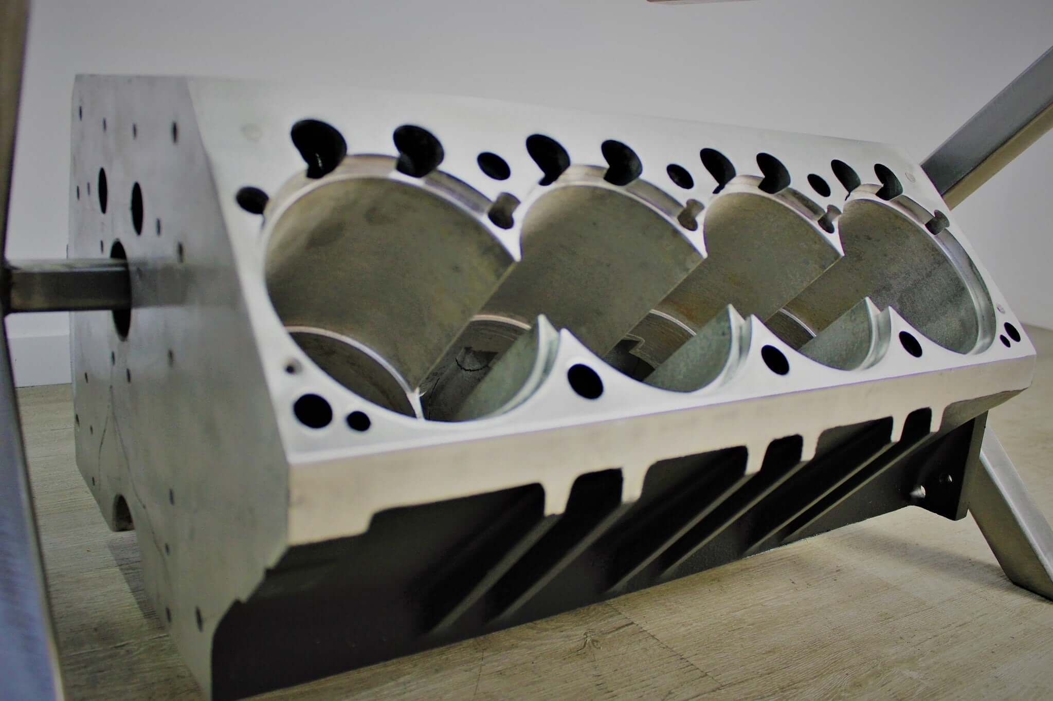 Top Fuel Donovan 417 Aluminum Engine Coffee Table - Unique Man Cave Furniture - Ben's Auto Decor