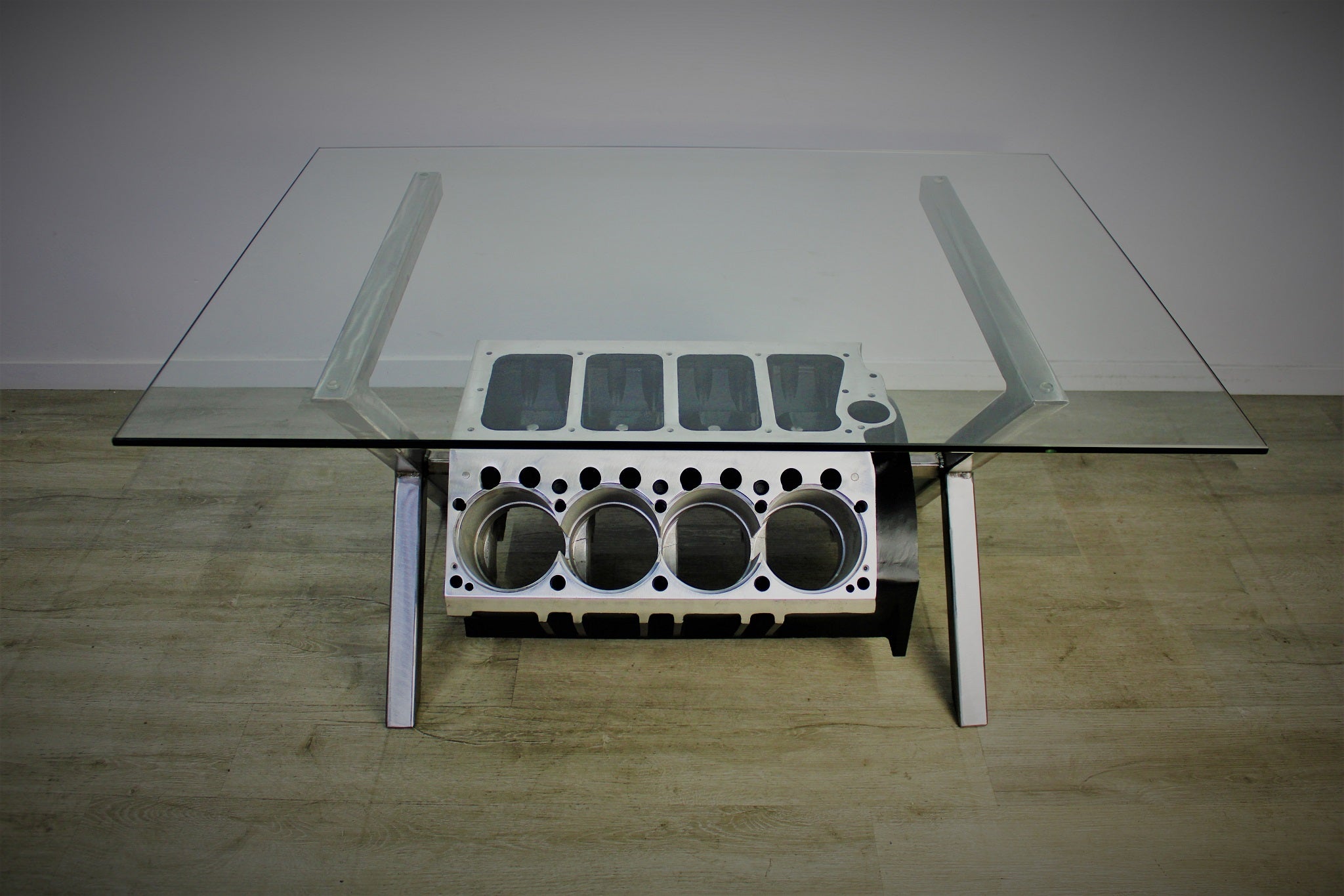 Top Fuel Donovan 417 Aluminum Engine Coffee Table - Unique Man Cave Furniture - Ben's Auto Decor