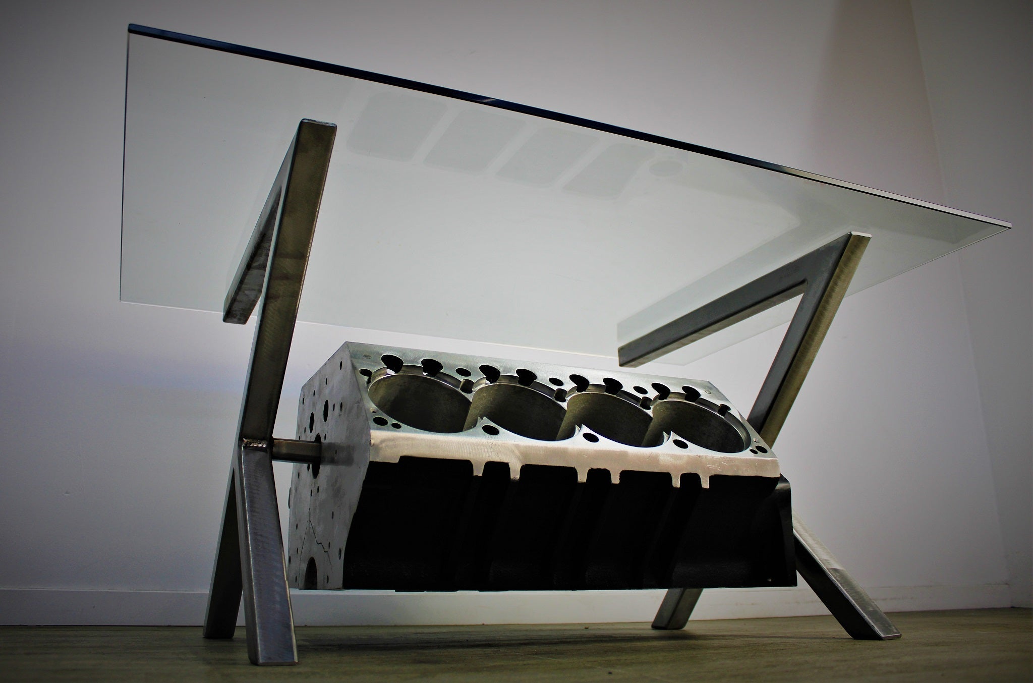 Top Fuel Donovan 417 Aluminum Engine Coffee Table - Unique Man Cave Furniture - Ben's Auto Decor