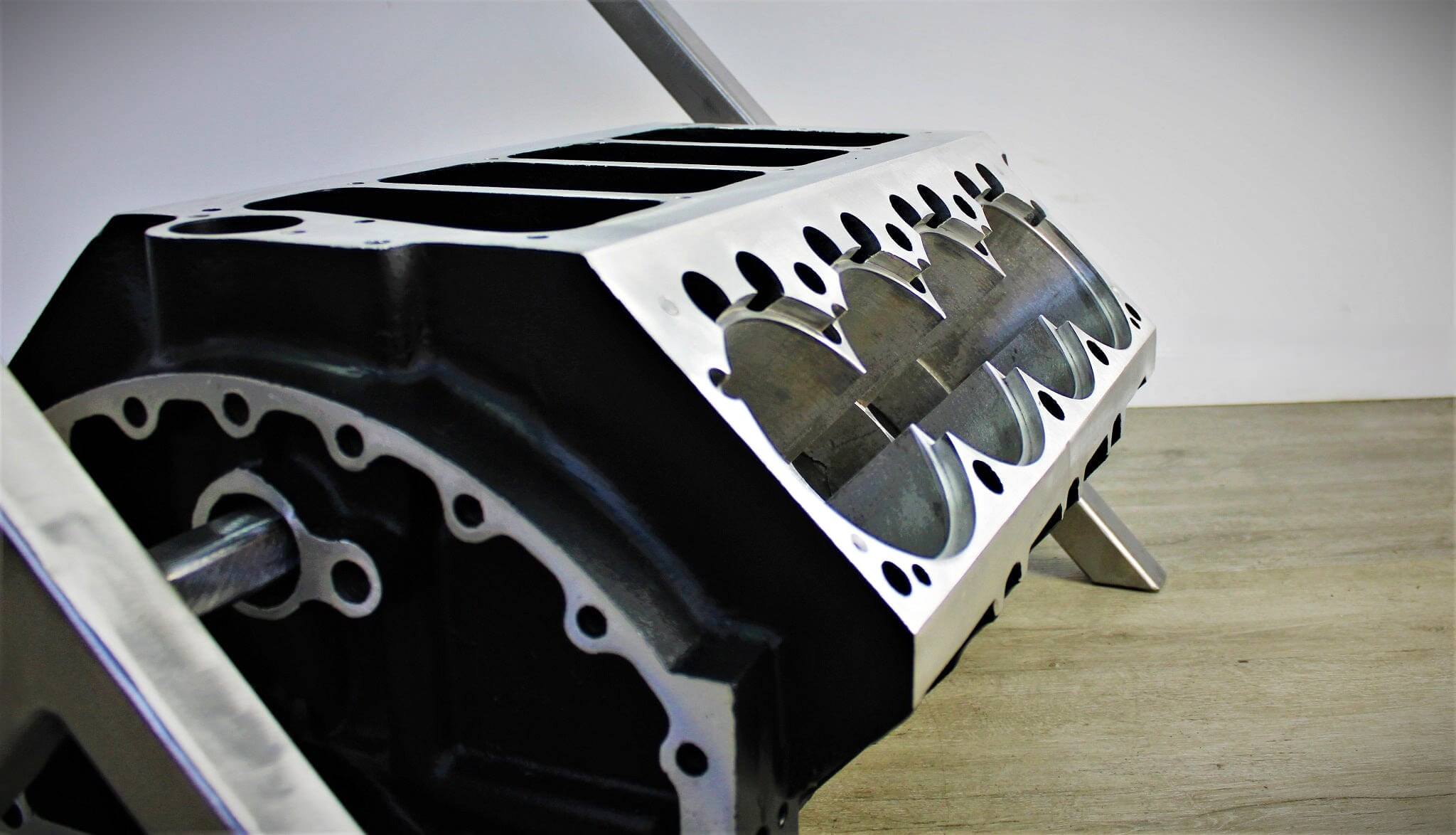 Top Fuel Donovan 417 Aluminum Engine Coffee Table - Unique Man Cave Furniture - Ben's Auto Decor