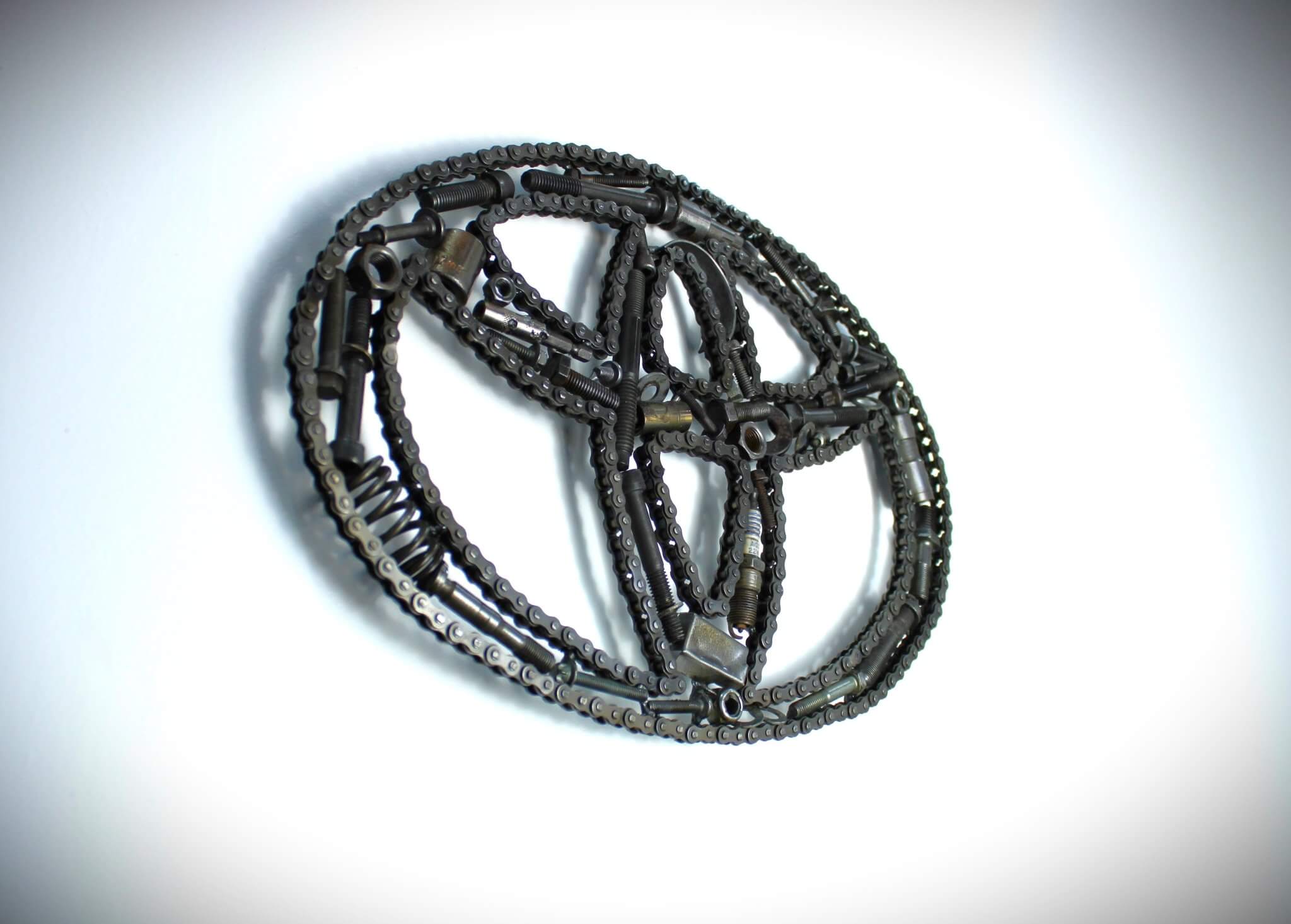 Toyota Logo Car Part Art - Automotive Wall Art, Handcrafted Gift for Auto Enthusiasts - Ben's Auto Decor