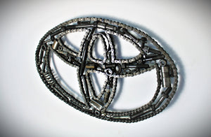 Toyota Logo Car Part Art - Automotive Wall Art, Handcrafted Gift for Auto Enthusiasts - Ben's Auto Decor