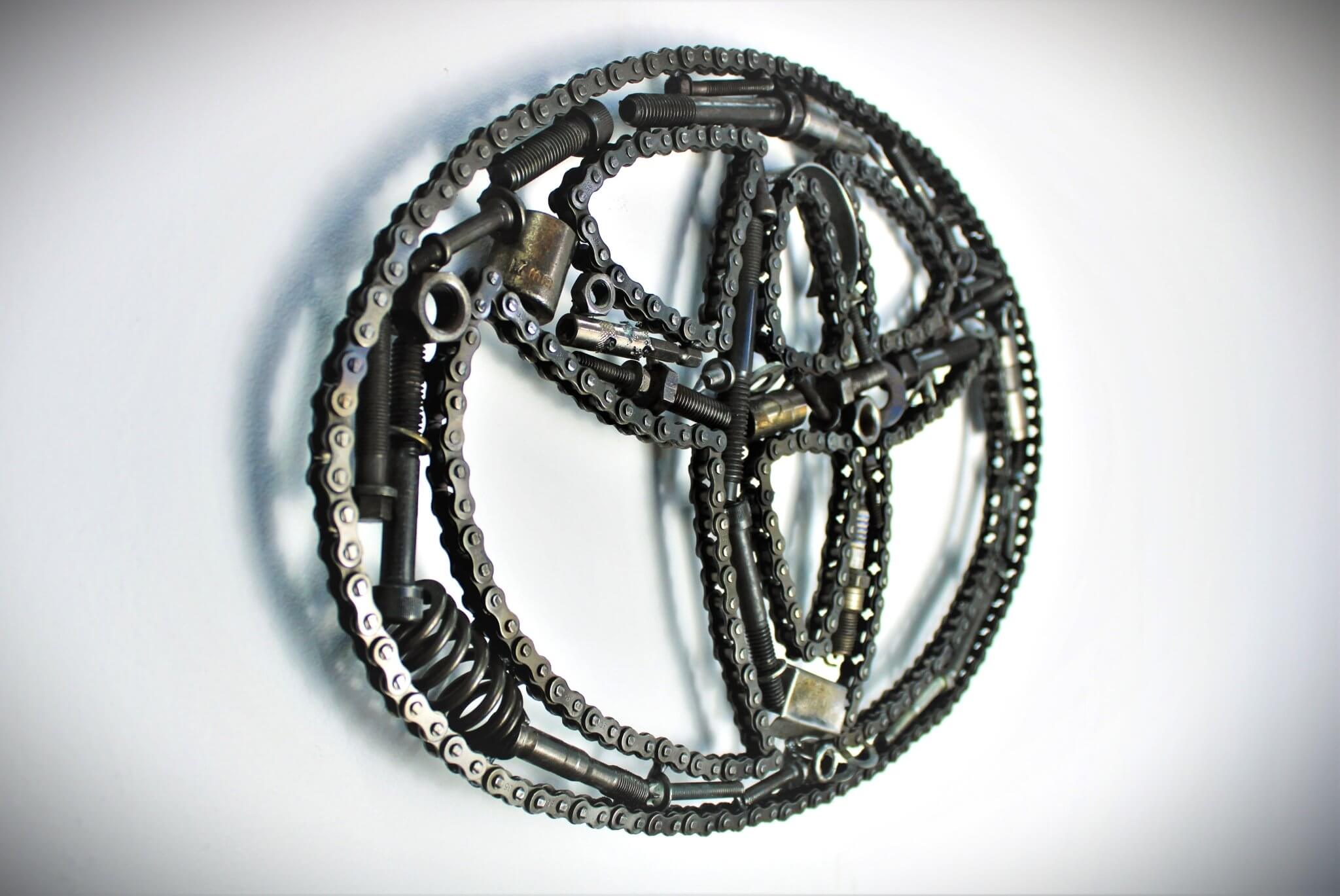 Toyota Logo Car Part Art - Automotive Wall Art, Handcrafted Gift for Auto Enthusiasts - Ben's Auto Decor