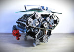 Load image into Gallery viewer, Twin Turbo Rotating Engine Coffee Table With Spinning Internals - Unique Man Cave Furniture - Ben&#39;s Auto Decor

