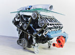 Load image into Gallery viewer, Twin Turbo Rotating Engine Coffee Table With Spinning Internals - Unique Man Cave Furniture - Ben&#39;s Auto Decor
