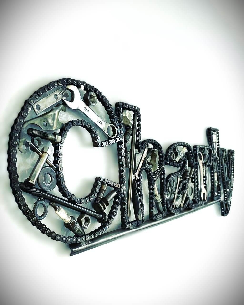 Unique Personalized Name Sign, Customized Car Part Wall Art, Automotive Decor, Christmas Gift For Men - Ben's Auto Decor