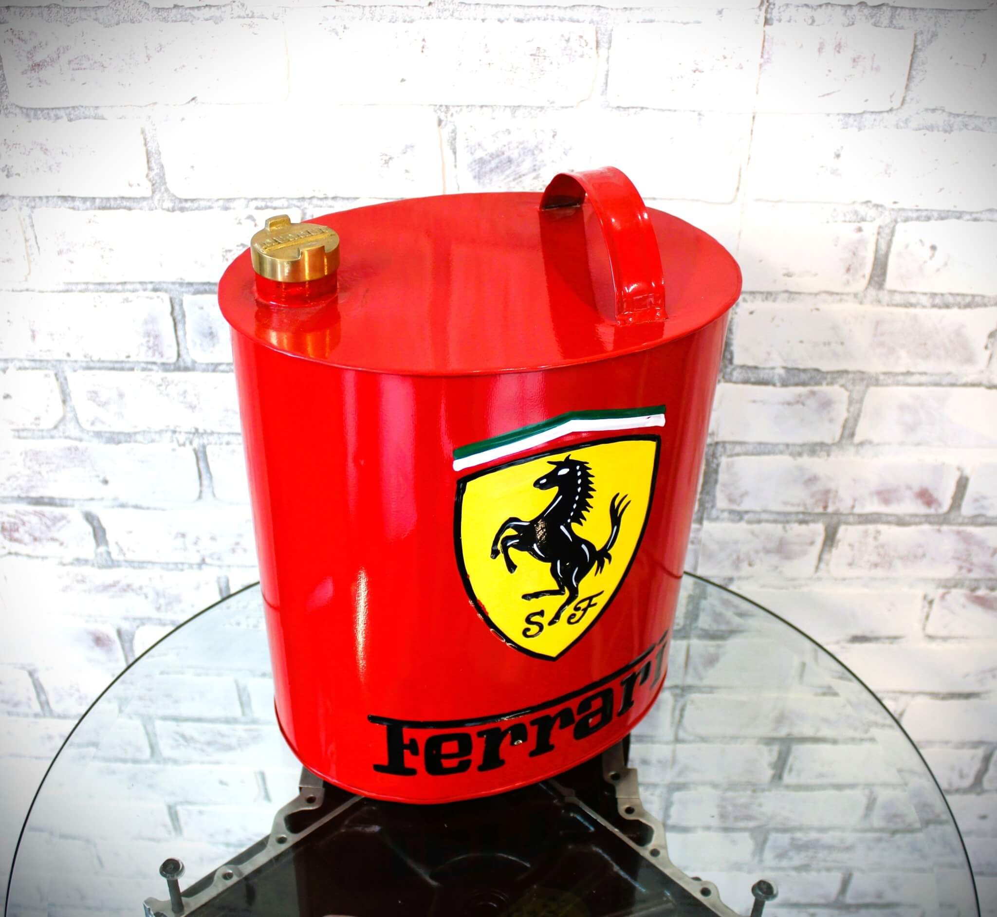 Vintage - Style Ferrari Oval Fuel Can – Hand - Painted & Limited Edition - Ben's Auto Decor