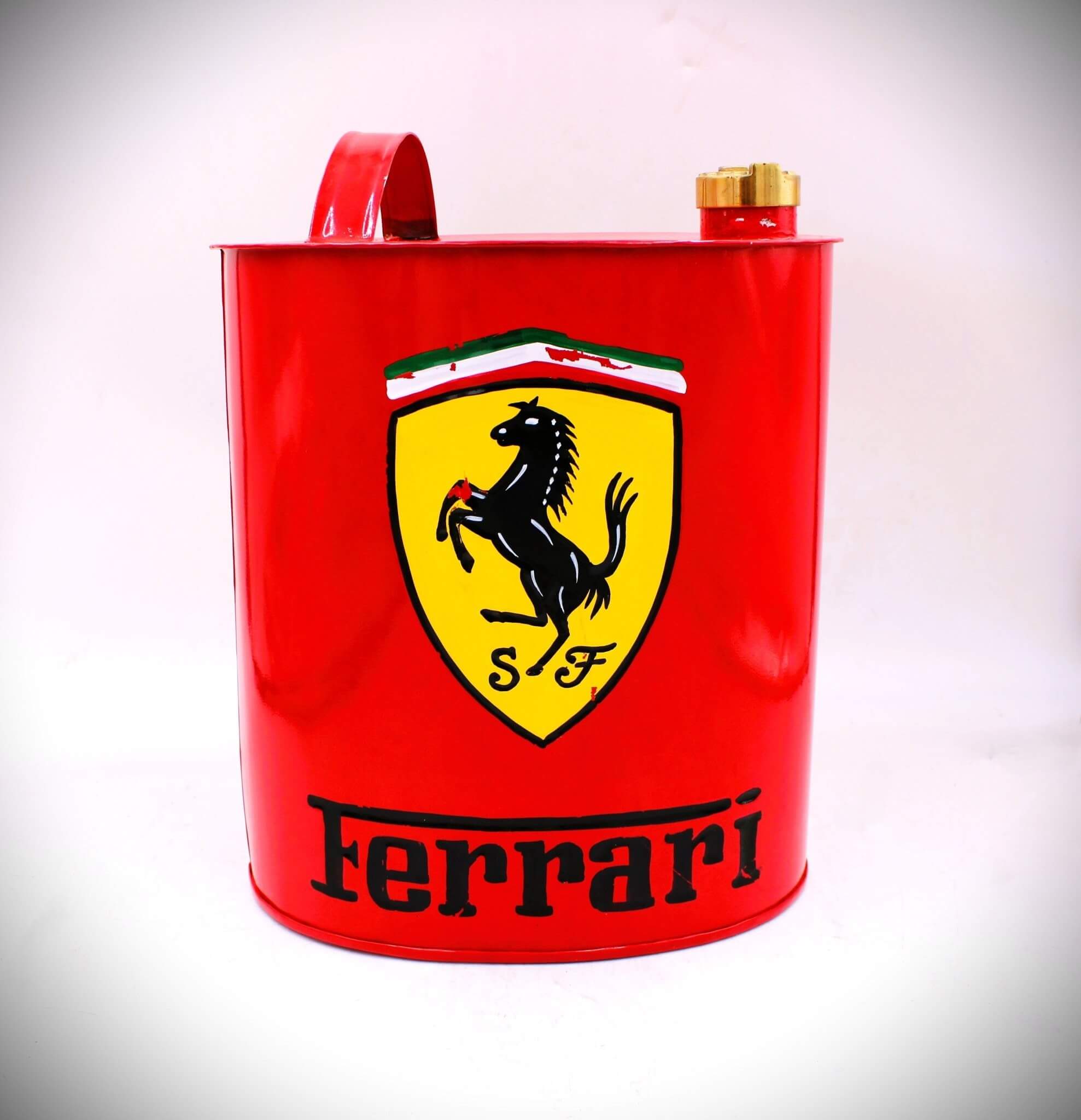 Vintage - Style Ferrari Oval Fuel Can – Hand - Painted & Limited Edition - Ben's Auto Decor