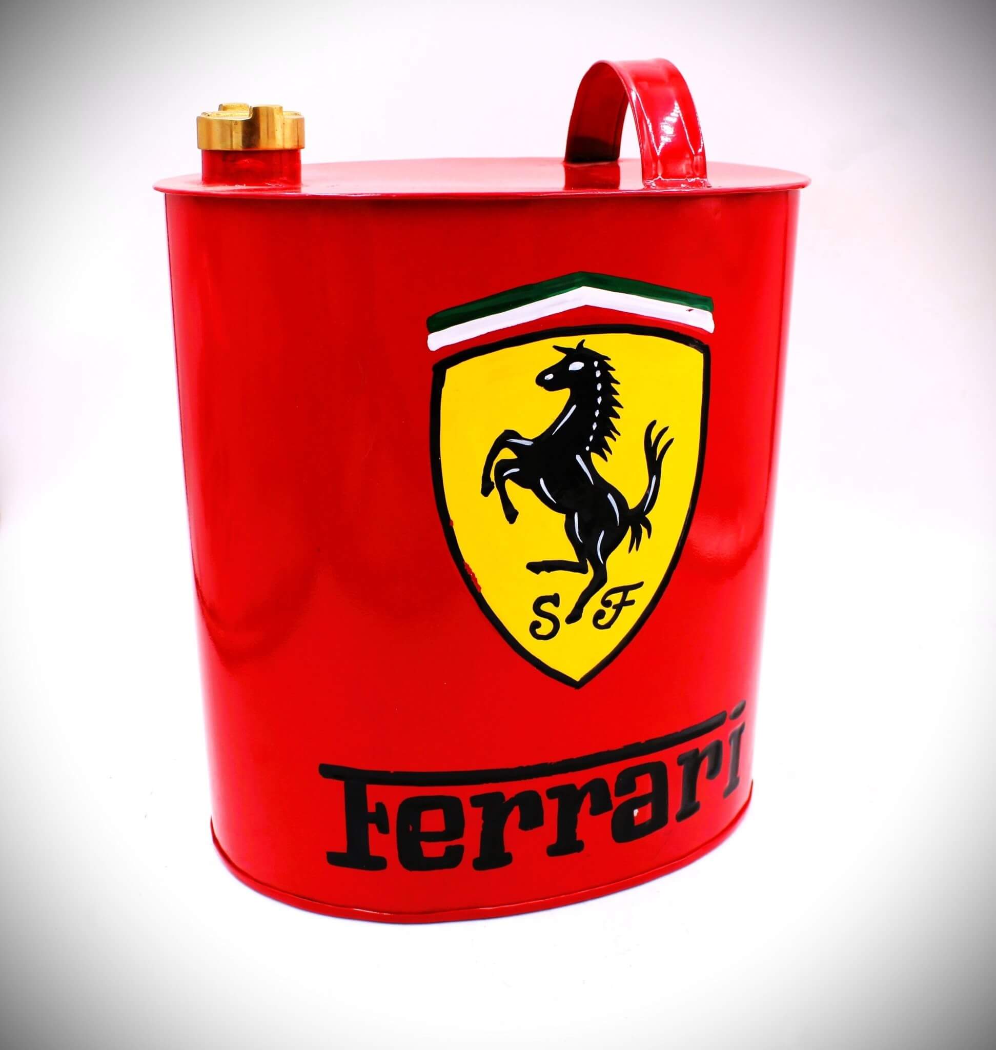Vintage - Style Ferrari Oval Fuel Can – Hand - Painted & Limited Edition - Ben's Auto Decor