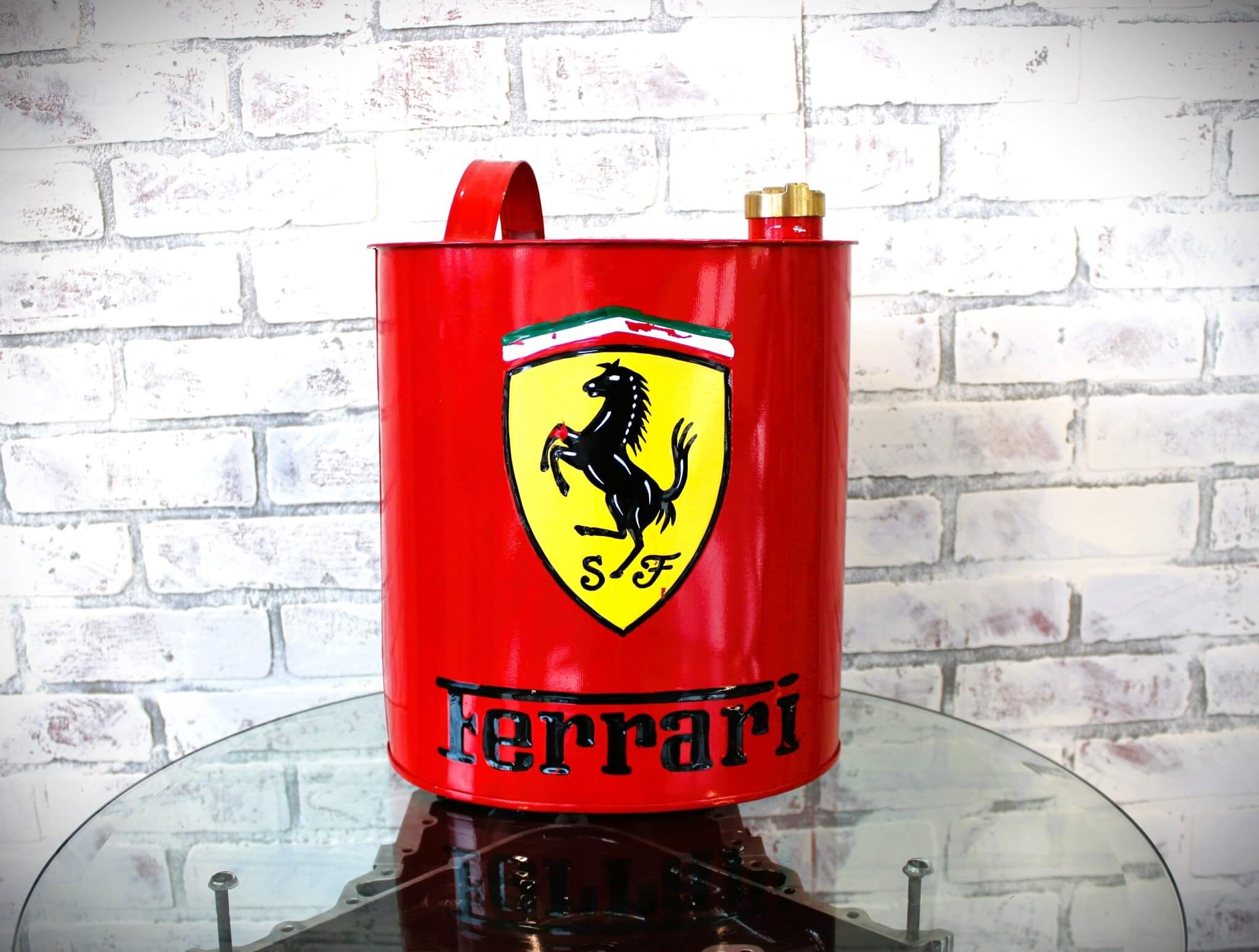 Vintage - Style Ferrari Oval Fuel Can – Hand - Painted & Limited Edition - Ben's Auto Decor