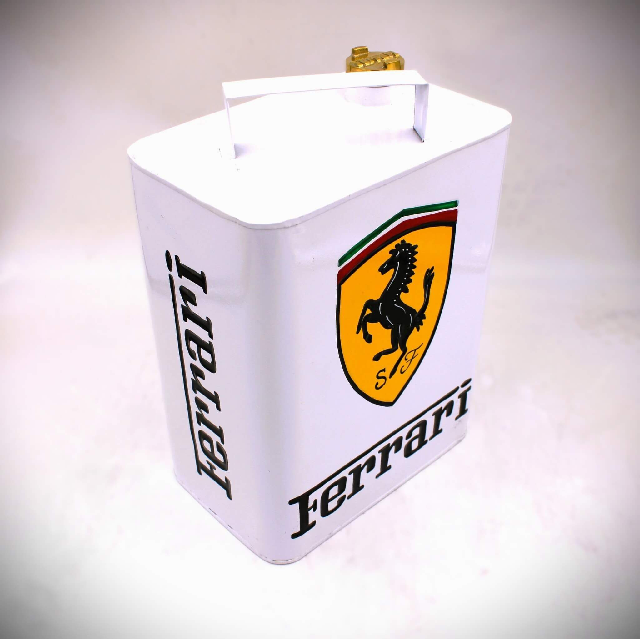 Vintage - Style Ferrari Rectangular Fuel Can – Hand - Painted & Limited Edition - Ben's Auto Decor