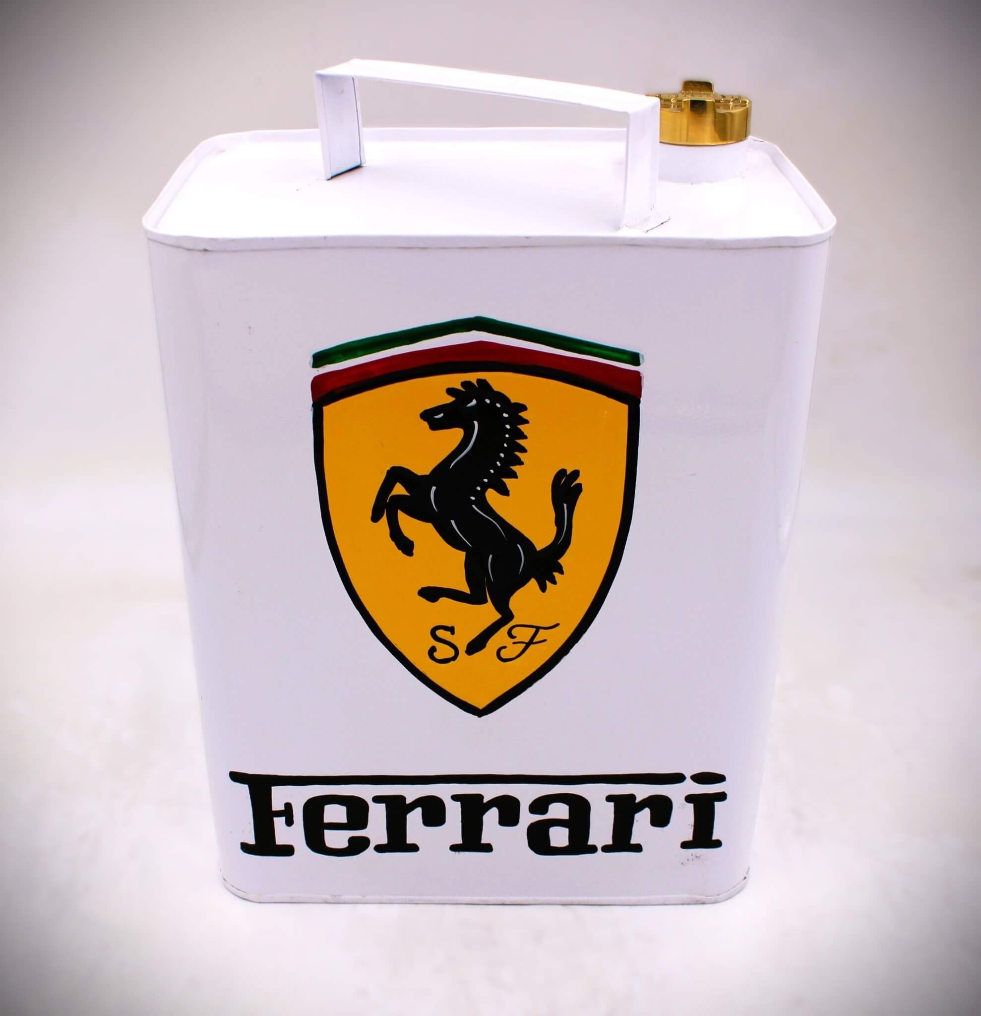 Vintage - Style Ferrari Rectangular Fuel Can – Hand - Painted & Limited Edition - Ben's Auto Decor