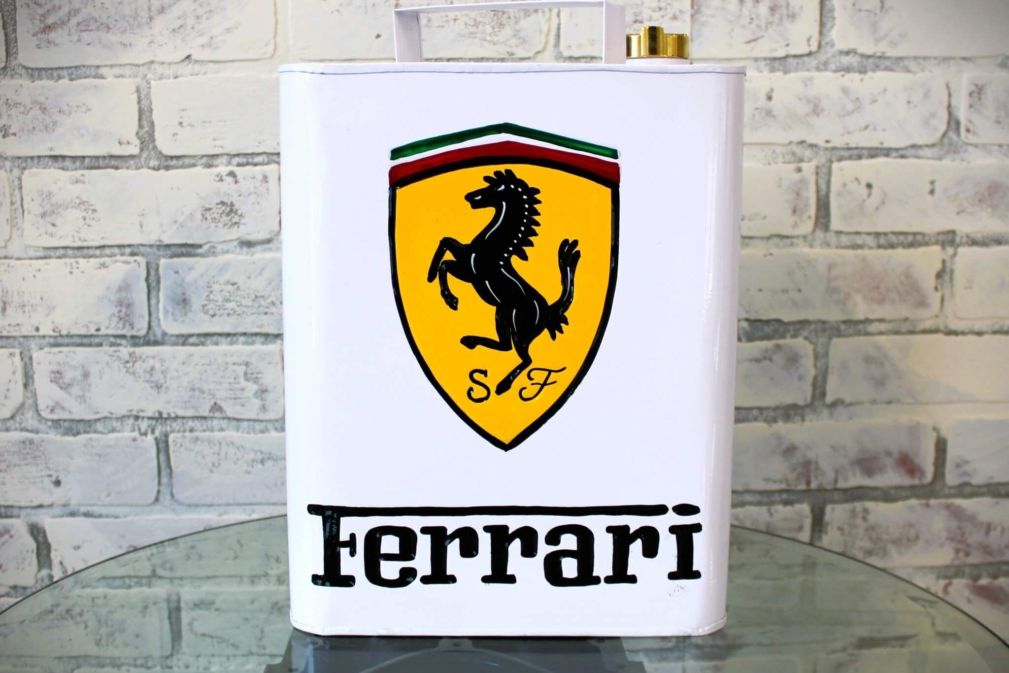 Vintage - Style Ferrari Rectangular Fuel Can – Hand - Painted & Limited Edition - Ben's Auto Decor