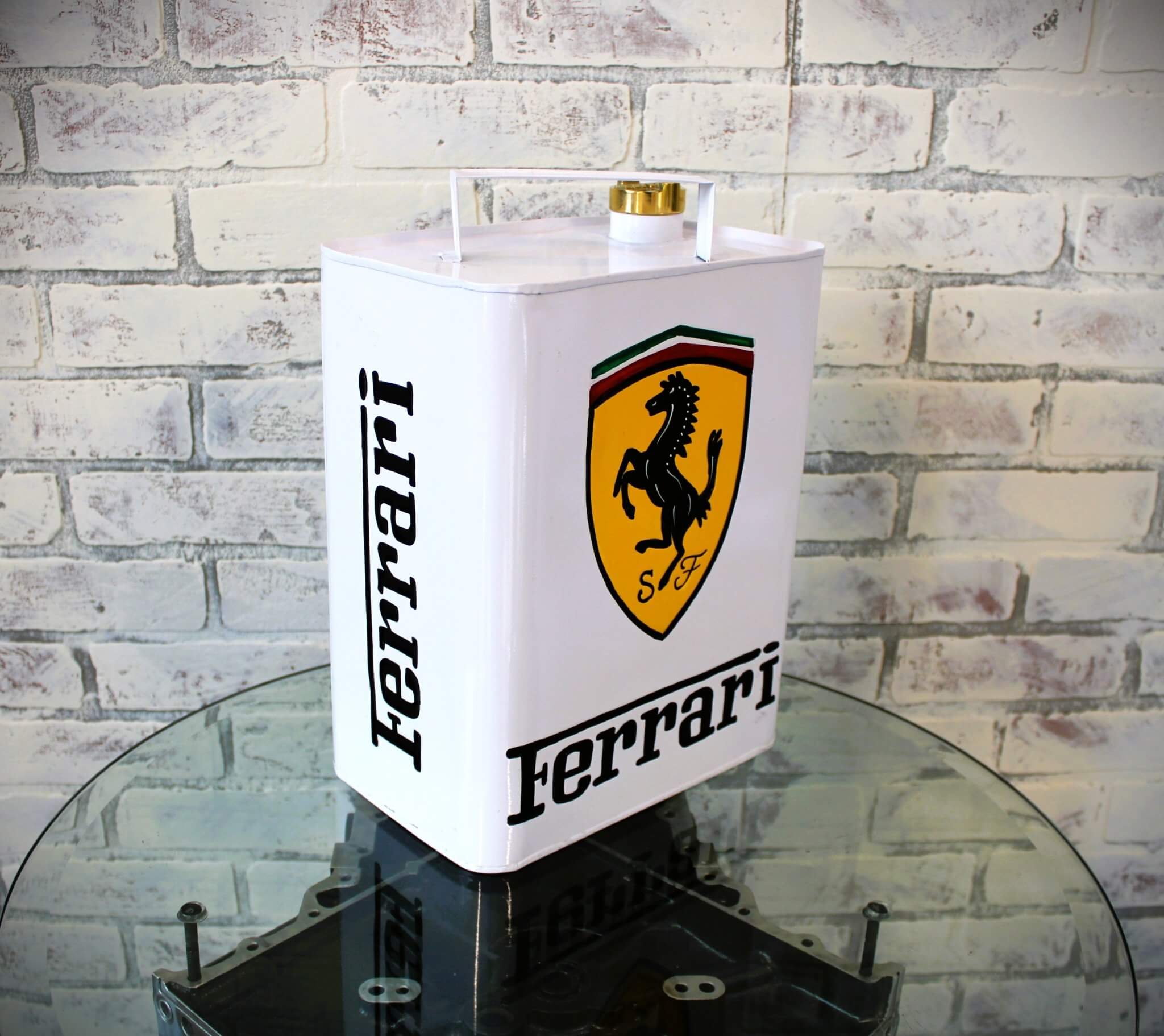 Vintage - Style Ferrari Rectangular Fuel Can – Hand - Painted & Limited Edition - Ben's Auto Decor
