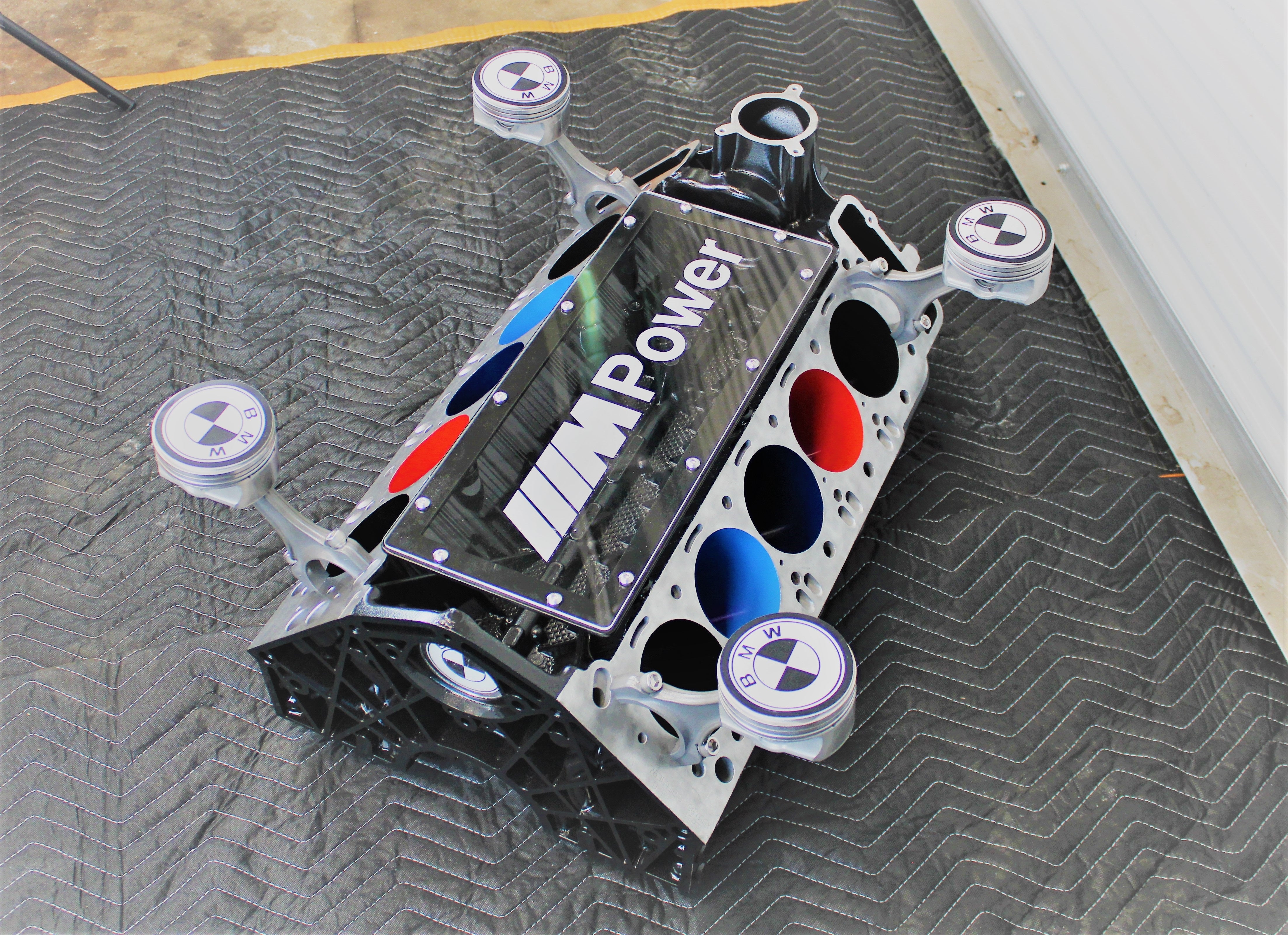 BMW M Series V10 Engine Block Coffee Table - BMW M-Power Color Scheme