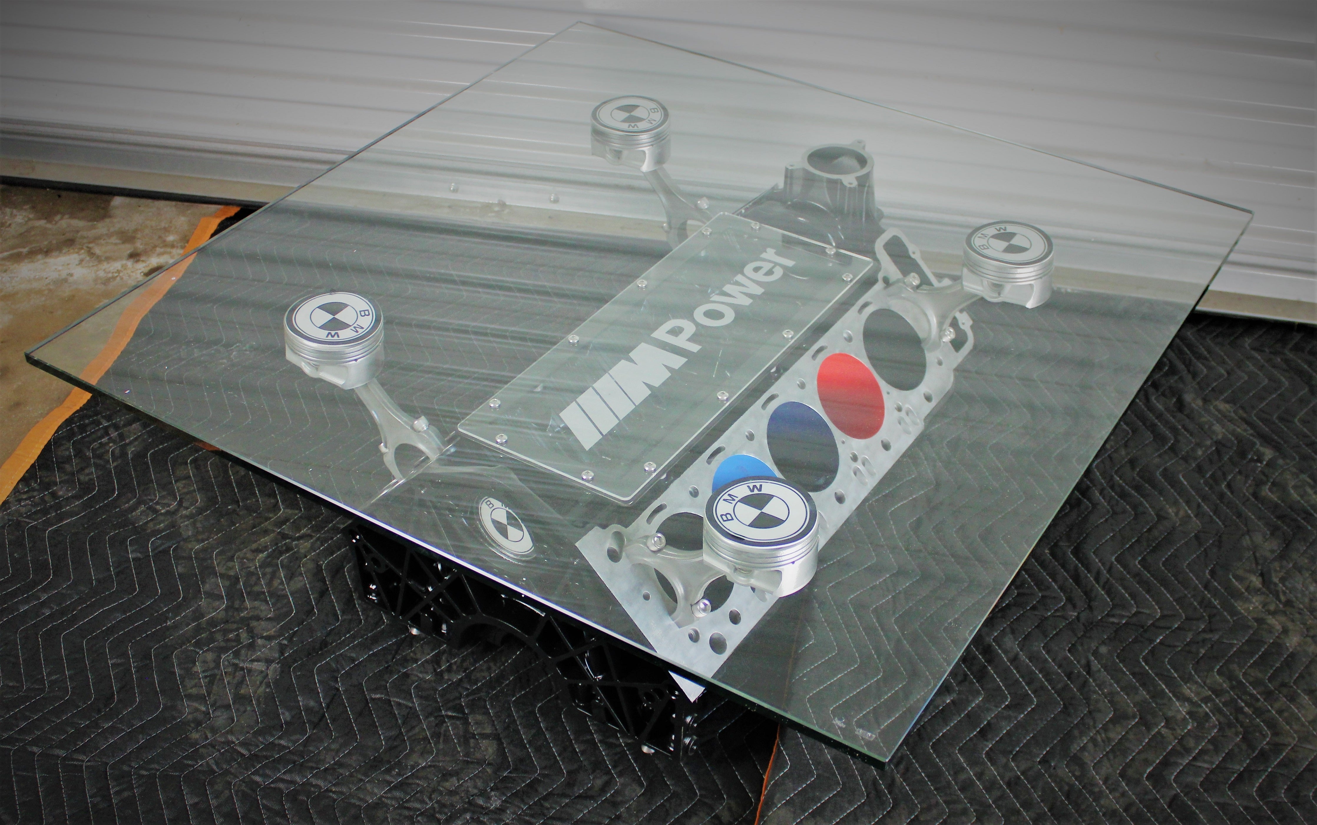 BMW M Series V10 Engine Block Coffee Table - BMW M-Power Color Scheme