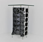 Load image into Gallery viewer, BMW Table Wine Rack - BMW Engine End Table With Bottle Storage, Upcycled Bar Furniture - Ben&#39;s Auto Decor
