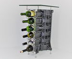 Load image into Gallery viewer, BMW Table Wine Rack - BMW Engine End Table With Bottle Storage, Upcycled Bar Furniture - Ben&#39;s Auto Decor
