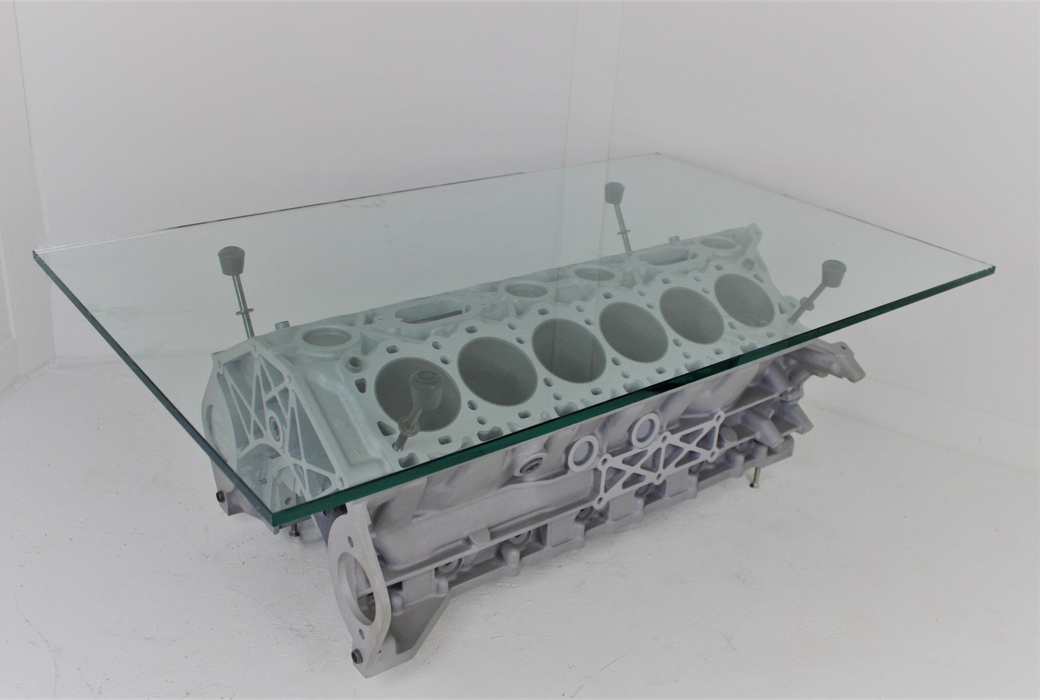 Engine Block Coffee Table - Customizable Man Cave Furniture, Handcrafted Automotive Decor - Ben's Auto Decor