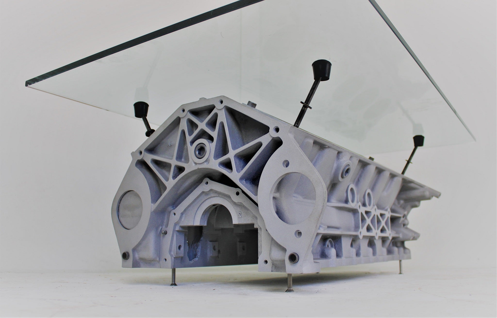 Engine Block Coffee Table - Customizable Man Cave Furniture, Handcrafted Automotive Decor - Ben's Auto Decor