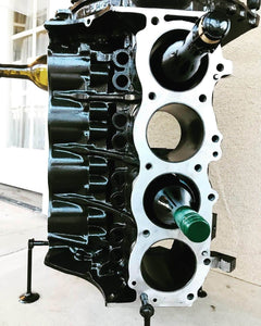 Engine Block Wine Rack and Table - Man Cave and Bar Furniture From Repurposed Car Parts for Gearheads - Ben's Auto Decor