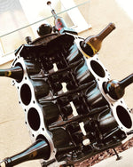 Load image into Gallery viewer, Engine Block Wine Rack and Table - Man Cave and Bar Furniture From Repurposed Car Parts for Gearheads - Ben&#39;s Auto Decor
