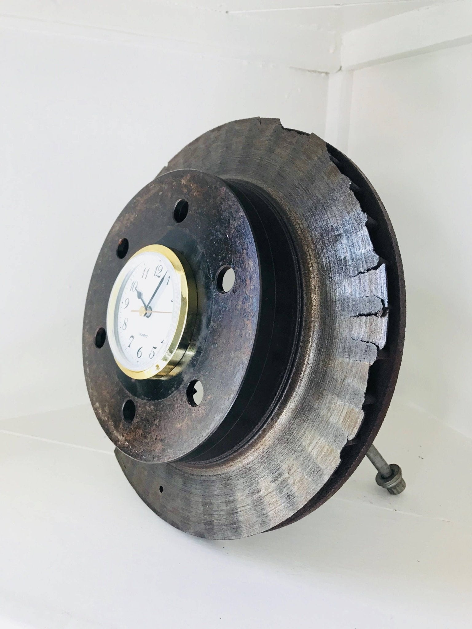 Mechanic Car Part Clock - Brake Disc Clock, Automotive Desk Clock, Steampunk Garage Decor - Ben's Auto Decor