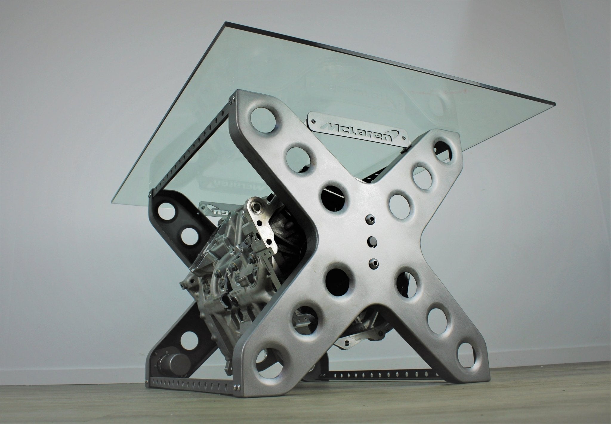 Rotating Engine Block Coffee Table - X Frame Customizable Man Cave Furniture - Ben's Auto Decor