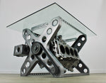 Load image into Gallery viewer, Rotating Engine Block Coffee Table - X Frame Customizable Man Cave Furniture - Ben&#39;s Auto Decor
