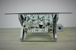 Load image into Gallery viewer, Rotating Engine Block Coffee Table - X Frame Customizable Man Cave Furniture - Ben&#39;s Auto Decor
