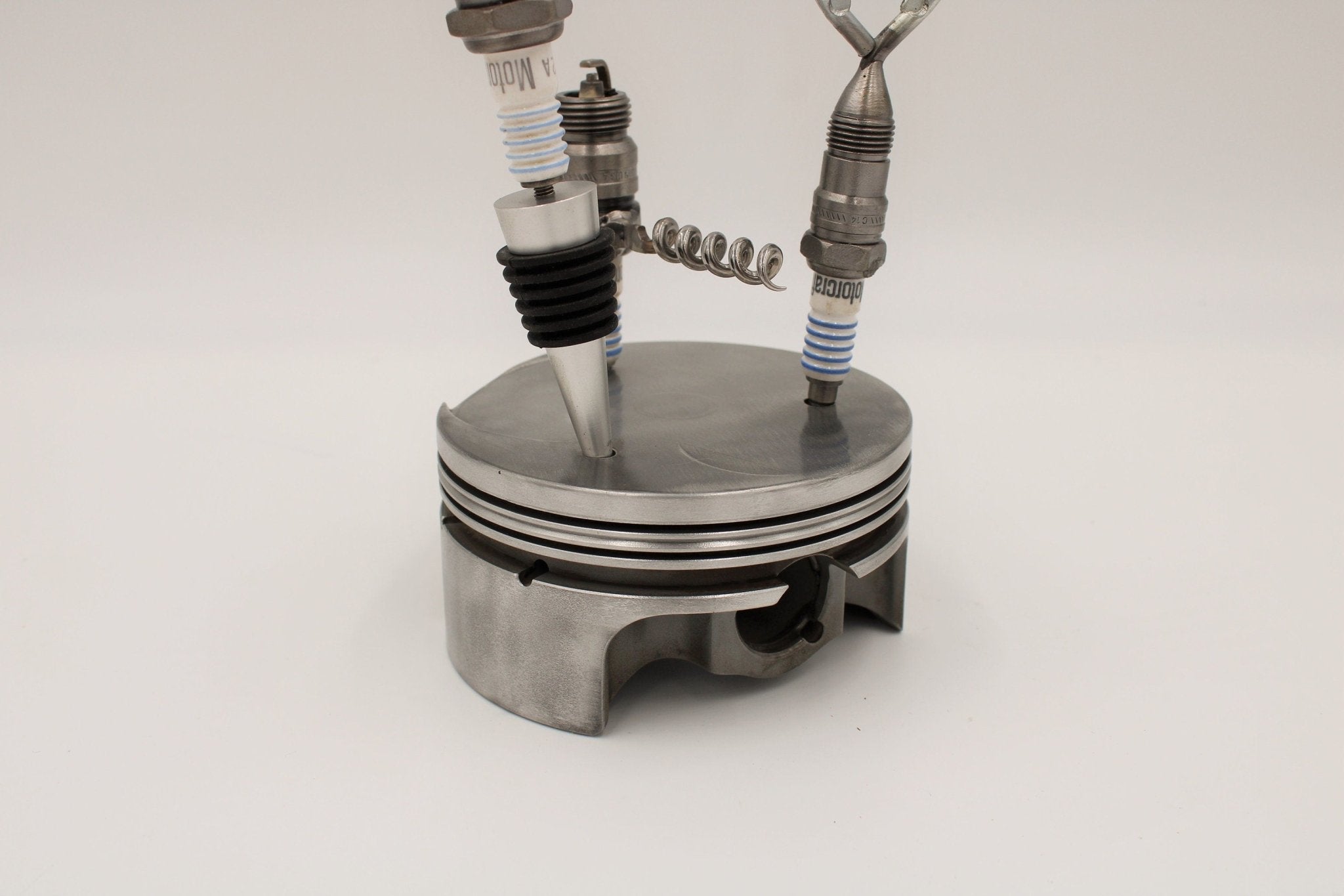 Spark Plug Bar Set for Car Lover - Bottle Opener, Corkscrew, Wine Stopper and Piston Holder, Gift for Auto Enthusiasts - Ben's Auto Decor