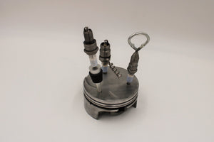 Spark Plug Bar Set for Car Lover - Bottle Opener, Corkscrew, Wine Stopper and Piston Holder, Gift for Auto Enthusiasts - Ben's Auto Decor