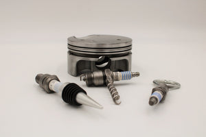 Spark Plug Bar Set for Car Lover - Bottle Opener, Corkscrew, Wine Stopper and Piston Holder, Gift for Auto Enthusiasts - Ben's Auto Decor